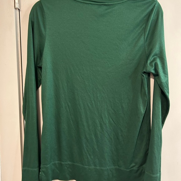 Reiss Deep Green Long Sleeve V-Neck Top - Picture 4 of 7